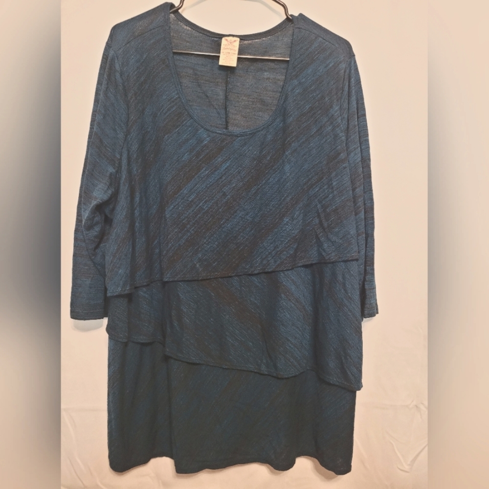 Faded Glory 3x 22w-24w blue and black shirt - Picture 1 of 7